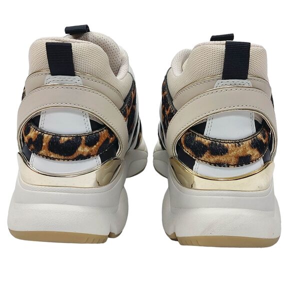 Michael Kors Sneakers Womens Sz 10 Ecru Hero Trainer Animal Print Small Air Mesh - Picture 4 of 16